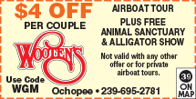 Special Coupon Offer for Wootens Airboat Tours